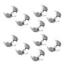10 Pieces Angel Wings Love Heart Pendant Charms for Earring Bracelet DIY Making Craft Beads Findings