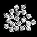 20 Pieces Pack Made with Love Carving Heart Charms Pendant Earring Bracelet Dangle Beads DIY Findings Accessories