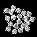 20 Pieces Pack Made with Love Carving Heart Charms Pendant Earring Bracelet Dangle Beads DIY Findings Accessories
