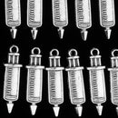 20 Pieces Alloy Cylinder Needle Charm Pendant For Jewelry Making Accessories