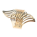 Alloy Metal Feather Bracelet Smooth Hollow Hoop Open Ended Wide Cuff Bangle