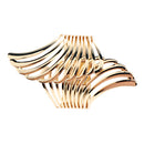Alloy Metal Feather Bracelet Smooth Hollow Hoop Open Ended Wide Cuff Bangle