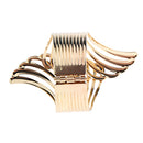 Alloy Metal Feather Bracelet Smooth Hollow Hoop Open Ended Wide Cuff Bangle