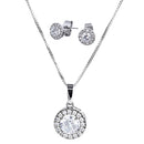 Elegant Women Zircon Jewelry Set Rhinestone Pendant Necklace Stud Earrings