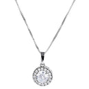 Elegant Women Zircon Jewelry Set Rhinestone Pendant Necklace Stud Earrings