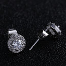 Elegant Women Zircon Jewelry Set Rhinestone Pendant Necklace Stud Earrings