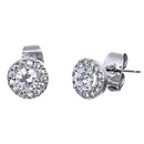Elegant Women Zircon Jewelry Set Rhinestone Pendant Necklace Stud Earrings