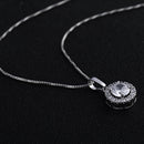 Elegant Women Zircon Jewelry Set Rhinestone Pendant Necklace Stud Earrings