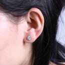 Elegant Women Zircon Jewelry Set Rhinestone Pendant Necklace Stud Earrings