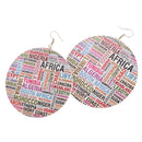 thnic African Women Lady Round Wooden Tribal Drop Dangle Hook Earrings African Lady Women Punk Fashion