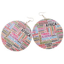 thnic African Women Lady Round Wooden Tribal Drop Dangle Hook Earrings African Lady Women Punk Fashion