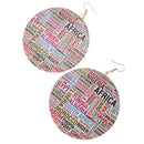 thnic African Women Lady Round Wooden Tribal Drop Dangle Hook Earrings African Lady Women Punk Fashion
