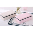 Multi-layer Cute PU Leather Portable Jewelry Storage Display Case Box Beige