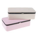 Multi-layer Cute PU Leather Portable Jewelry Storage Display Case Box Beige