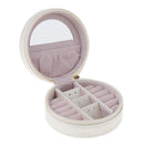 Multi-layer PU Leather Portable Jewelry Storage Display Case Box Light White
