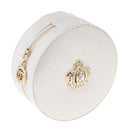 Multi-layer PU Leather Portable Jewelry Storage Display Case Box Light White