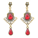 Women's Red Crystal Rhinestone Chandelier Earrings Bridal Jewelry Earrings