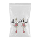 Women's Red Crystal Rhinestone Chandelier Earrings Bridal Jewelry Earrings
