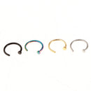 16pcs Multicolor Nose Piercing Jewelry Spiral Helix Ear Stud Lip Nose Open Hoop Ring