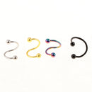16pcs Multicolor Nose Piercing Jewelry Spiral Helix Ear Stud Lip Nose Open Hoop Ring