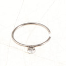6PCS Silver Stainless Steel Crystal Piercing Jewelry Nose Ring Stud Ring Hoops