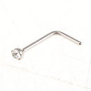 6PCS Silver Stainless Steel Crystal Piercing Jewelry Nose Ring Stud Ring Hoops
