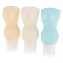 3pcs Silicone Travel Separated Bottle - 100ml - for Lotion Shampoo Cosmetic Liquids Sample - White+Skin+Light Blue