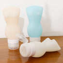 3pcs Silicone Travel Separated Bottle - 100ml - for Lotion Shampoo Cosmetic Liquids Sample - White+Skin+Light Blue