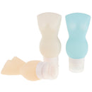 3pcs Silicone Travel Separated Bottle - 100ml - for Lotion Shampoo Cosmetic Liquids Sample - White+Skin+Light Blue