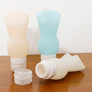 3pcs Silicone Travel Separated Bottle - 100ml - for Lotion Shampoo Cosmetic Liquids Sample - White+Skin+Light Blue