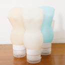 3pcs Silicone Travel Separated Bottle - 100ml - for Lotion Shampoo Cosmetic Liquids Sample - White+Skin+Light Blue