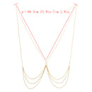 Gold Tone Bikini Bra Top Body Chest Link Chain Harness Bra Necklace Summer Beach Body Jewelry