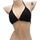 Gold Tone Bikini Bra Top Body Chest Link Chain Harness Bra Necklace Summer Beach Body Jewelry