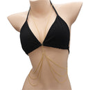 Gold Tone Bikini Bra Top Body Chest Link Chain Harness Bra Necklace Summer Beach Body Jewelry