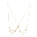 Gold Tone Bikini Bra Top Body Chest Link Chain Harness Bra Necklace Summer Beach Body Jewelry
