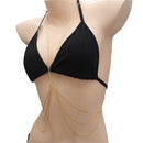 Gold Tone Bikini Bra Top Body Chest Link Chain Harness Bra Necklace Summer Beach Body Jewelry