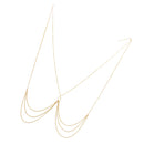 Gold Tone Bikini Bra Top Body Chest Link Chain Harness Bra Necklace Summer Beach Body Jewelry