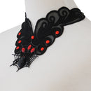 Vintage Gothic Black Lace Spider Choker Collar Necklace Halloween Accessory