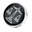 Round Black Badge Collar Pin Justice Scale Pattern Men Women Shirt Brooch Wedding Party Decoration Jewelry