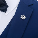 Silver Brass Nautical Ship Steering Wheel Collar Lapel Badge Marine Charms Fashion Women Mens Shirt Pin