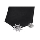 Silver Brass Nautical Ship Steering Wheel Collar Lapel Badge Marine Charms Fashion Women Mens Shirt Pin