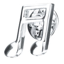 Brass Metal Silvertone Music Note Musician Charms Collar Lapel Badge Men Women Brooch Pin Accessories