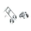 Brass Metal Silvertone Music Note Musician Charms Collar Lapel Badge Men Women Brooch Pin Accessories