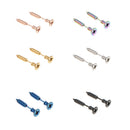 6 Pairs Punk Style Jewelry Women's Men's Stianless Steel Screw Stud Earrings