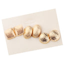 3 Pairs Women Gold Geometric Dangle Drop Ear Stud Earrings Party Jewelry