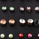 30 Pairs Multicolor Disc Ball Earrings Set for Girls Hypoallergenic Earrings