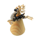 Multifunctional Necklace/Brooch Pin Crystal Christmas Reindeer Pendant Chain