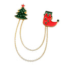 Unique Jewelry Christmas Lapel Pin Suit Corsage Tassel Chain Brooch Pin