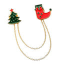 Unique Jewelry Christmas Lapel Pin Suit Corsage Tassel Chain Brooch Pin