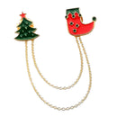 Unique Jewelry Christmas Lapel Pin Suit Corsage Tassel Chain Brooch Pin